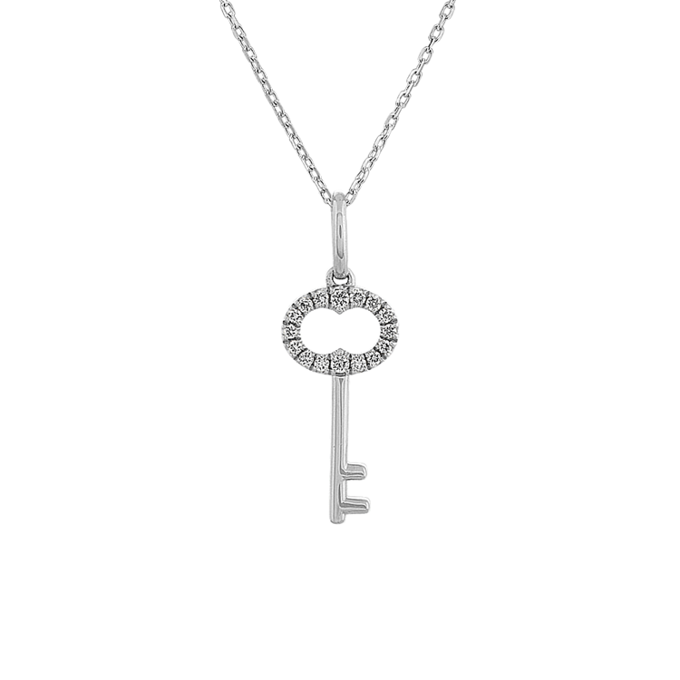 Key to Your Heart Natural Diamond Pendant (20 in)