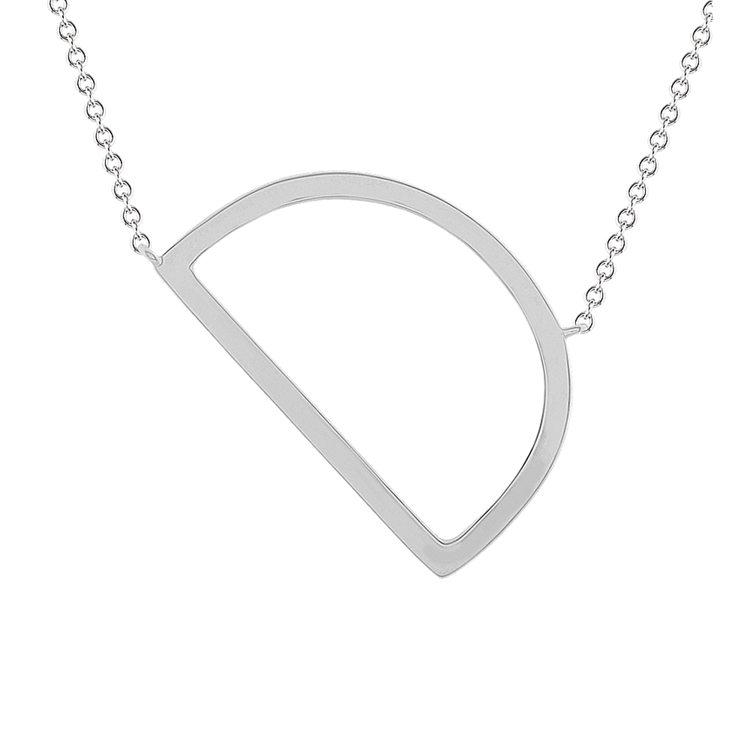Letter D Necklace in Sterling Silver (20 in)