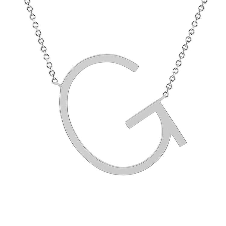 Letter G Necklace in Sterling Silver (20 in)