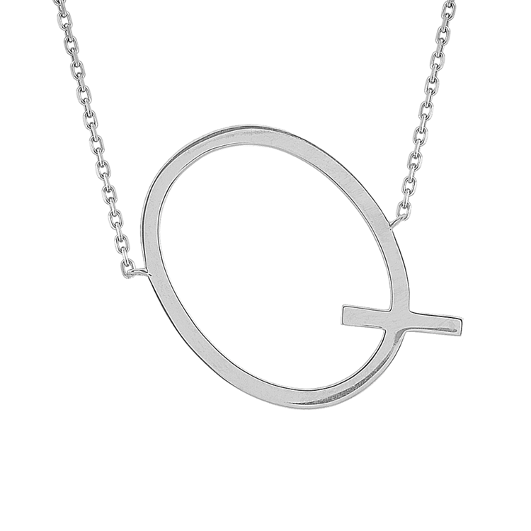 Letter Q Necklace in Sterling Silver (20 in)