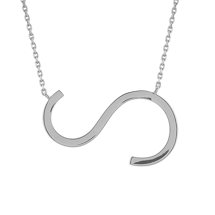 Letter S Necklace in Sterling Silver (20 in)