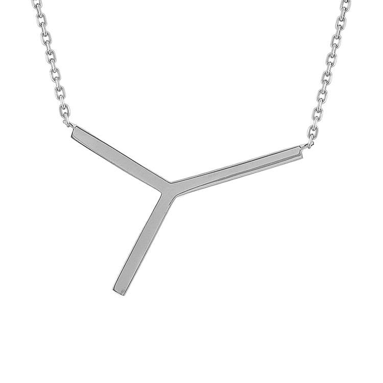 Letter Y Necklace in Sterling Silver (20 in)