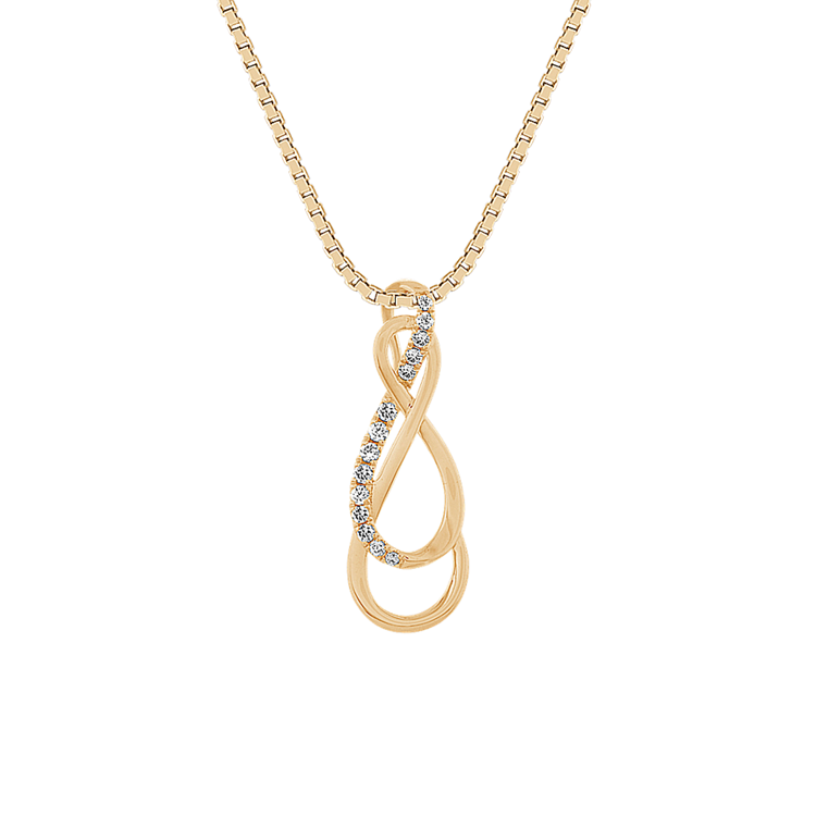 Magalie Natural Diamond Infinity Pendant in 14K Yellow Gold (18 in)