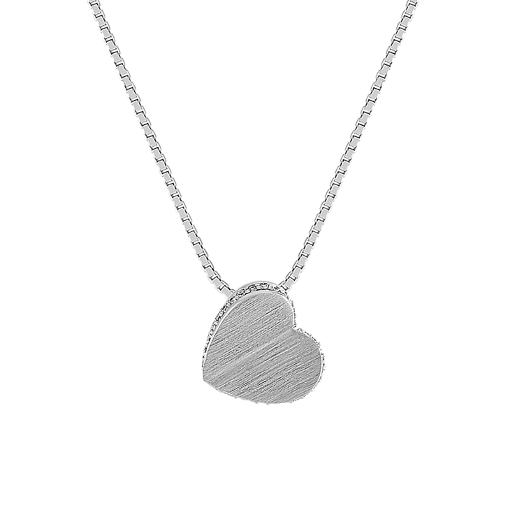 Modern Natural Diamond Heart Pendant (18 in)