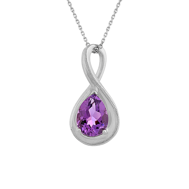Sequoia Natural Amethyst Infinity Pendant in Sterling Silver (22 in)
