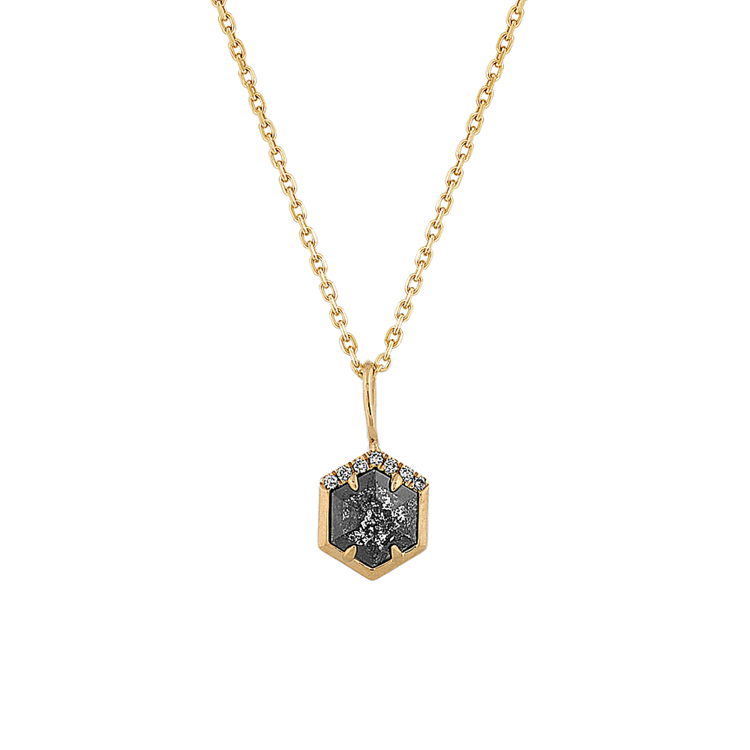 Nocturne Pepper Natural Diamond Pendant in 14K Yellow Gold (22 in)