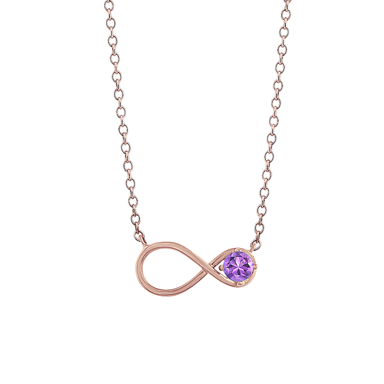 Personalized Infinity Necklace in 14k Rose Gold (18 in)