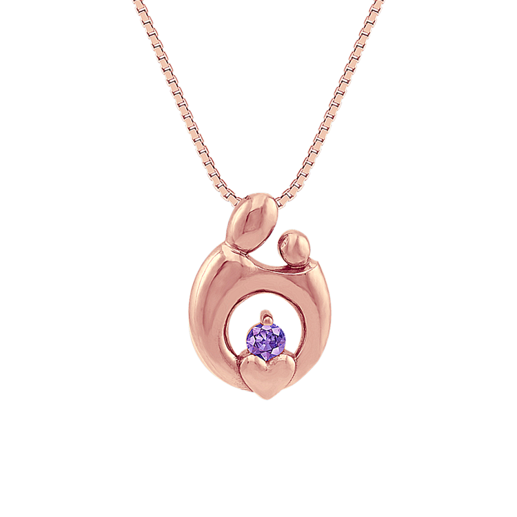 Personalized Mother & Child Pendant in 14k Rose Gold (18 in)