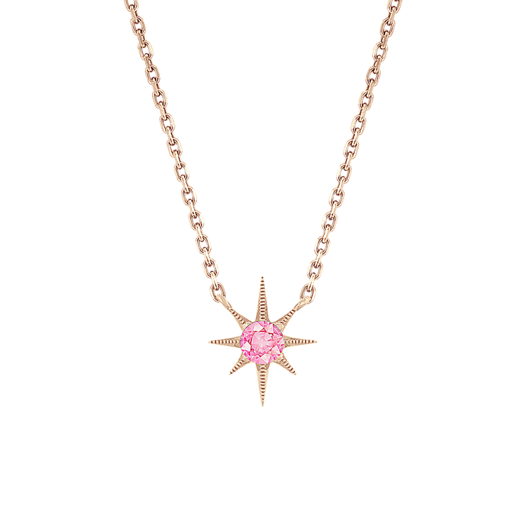 Pick-Your-Gemstone Star Necklace in 14k Rose Gold (20 in)