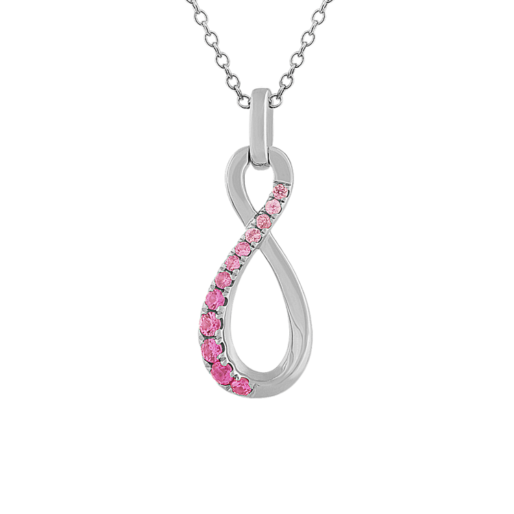 Pink Natural Sapphire Infinity Pendant (20 in)