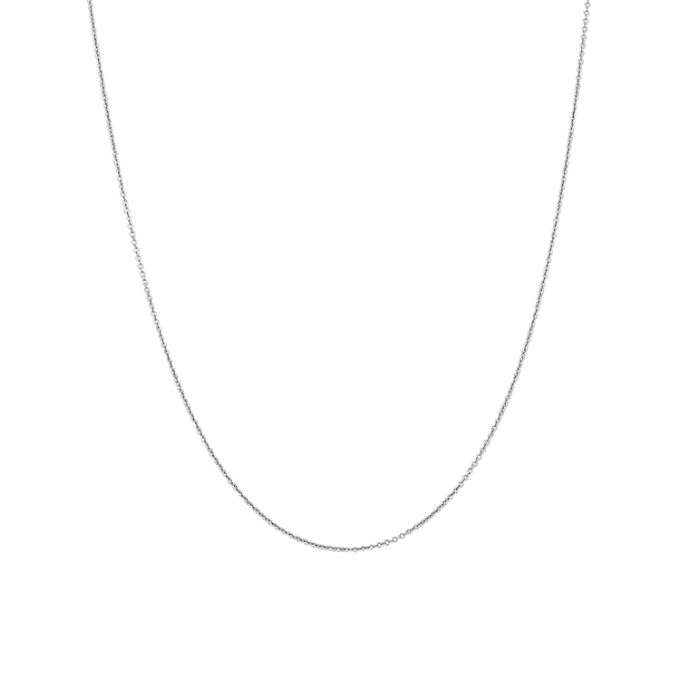 Round Cable Chain in 14k White Gold (18 in)