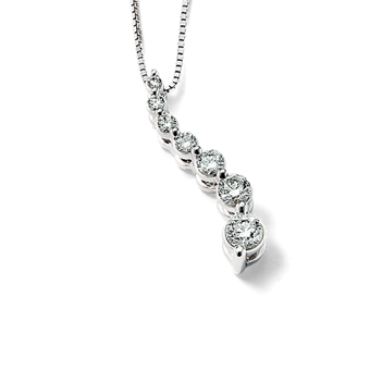 0.95 tcw Diamond Journey Pendant in White Gold | Shane Co.