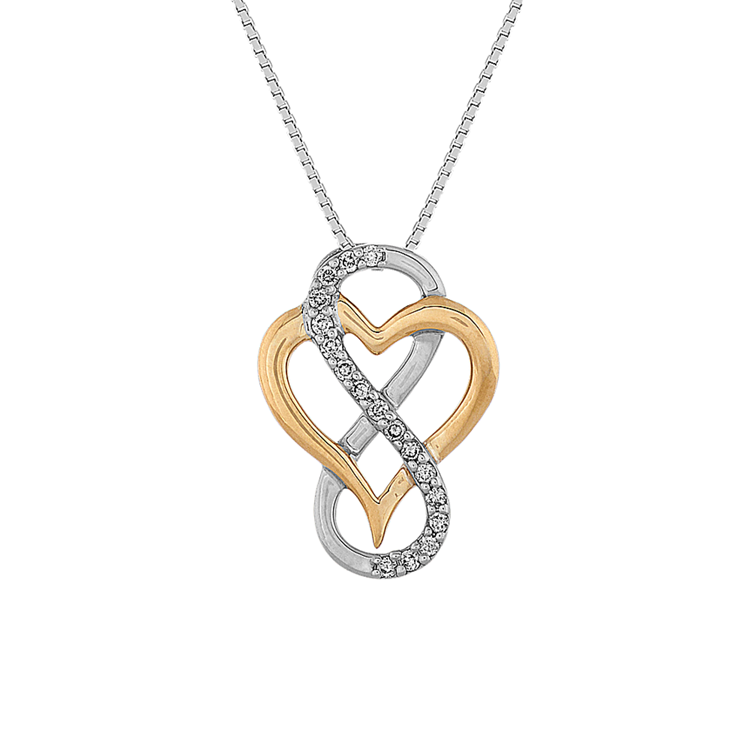 Sadie Infinity and Heart Pendant in Sterling Silver and Yellow Gold (20 in)