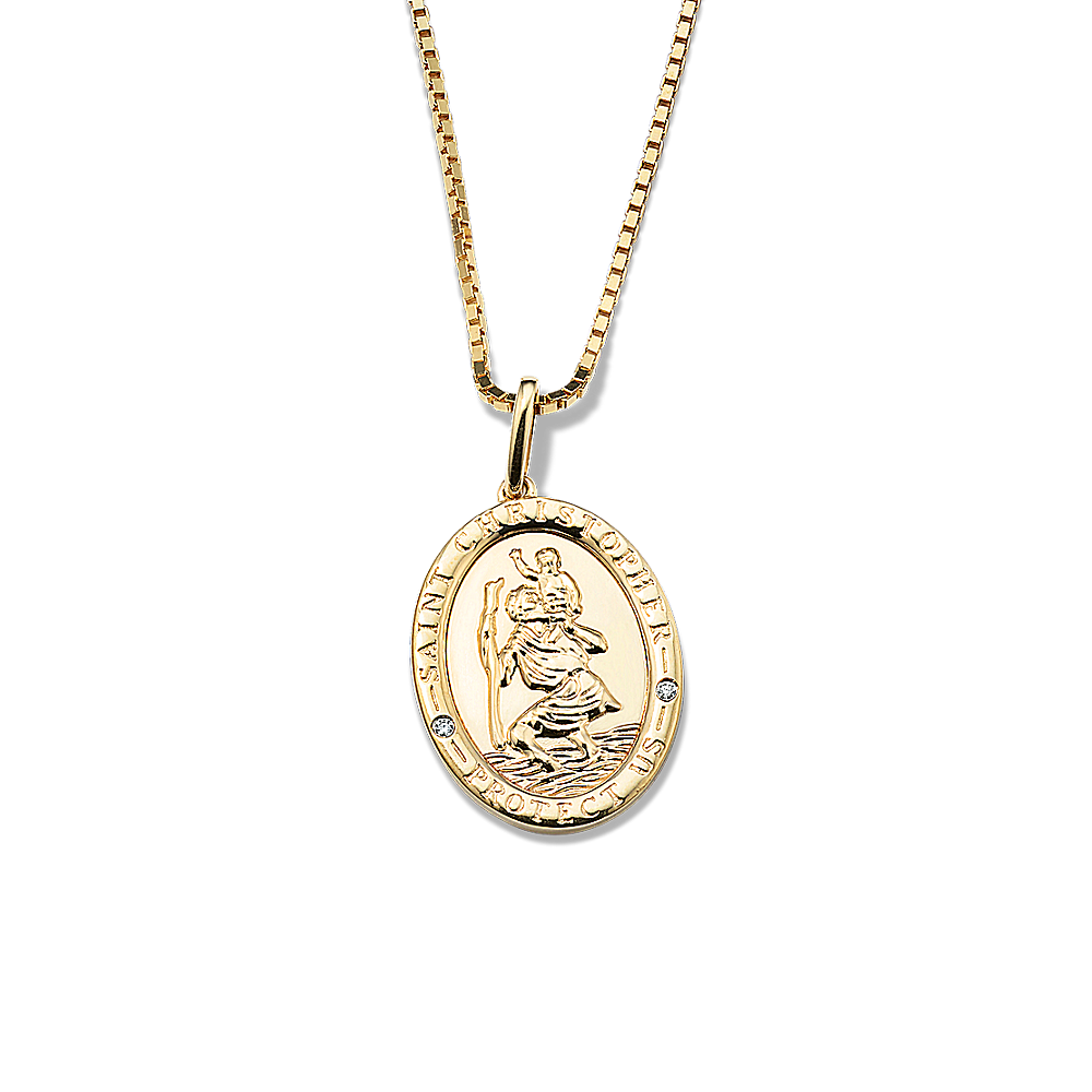 Saint Christopher Pendant with Diamond Accents (24 in)