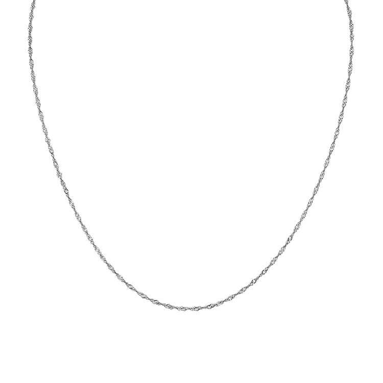 Singapore Chain in 14k White Gold (24 in)