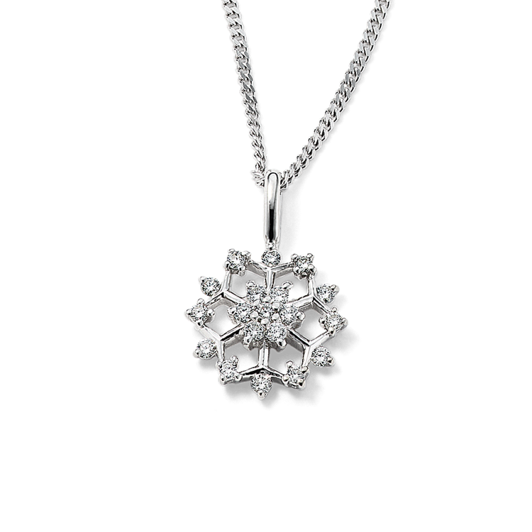 Snowflake Natural Diamond Pendant (22 in)