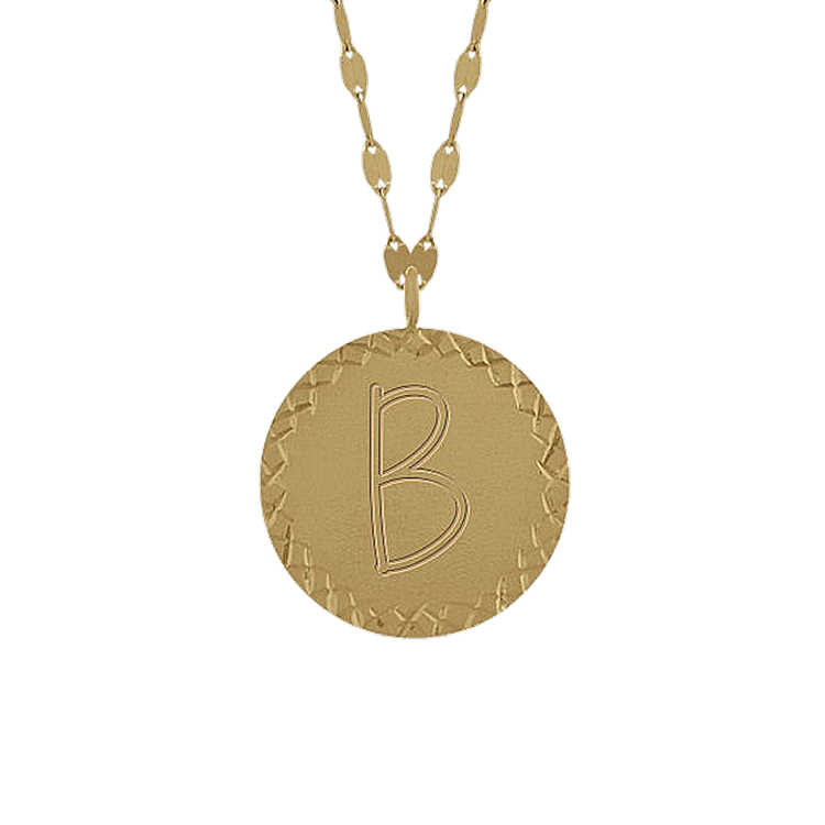 Textured Engravable Disk Pendant (18 in)
