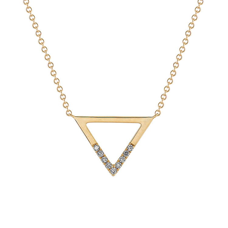 Trilogy Diamond Necklace in 14k Yellow Gold (18 in)