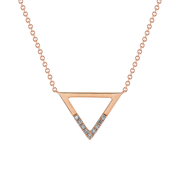 Trilogy Natural Diamond Necklace in 14k Rose Gold (18 in)