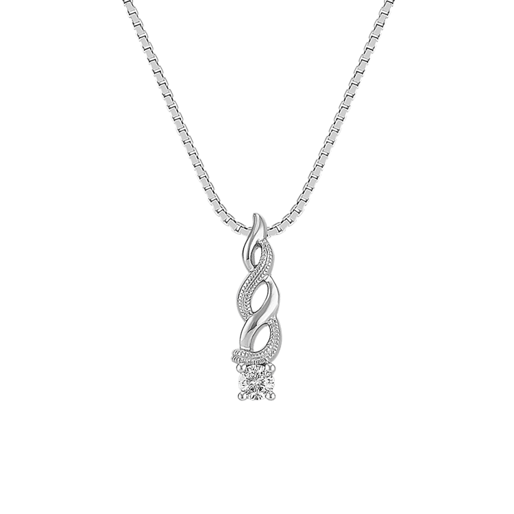 Triple Swirl Natural Diamond Pendant (18 in)