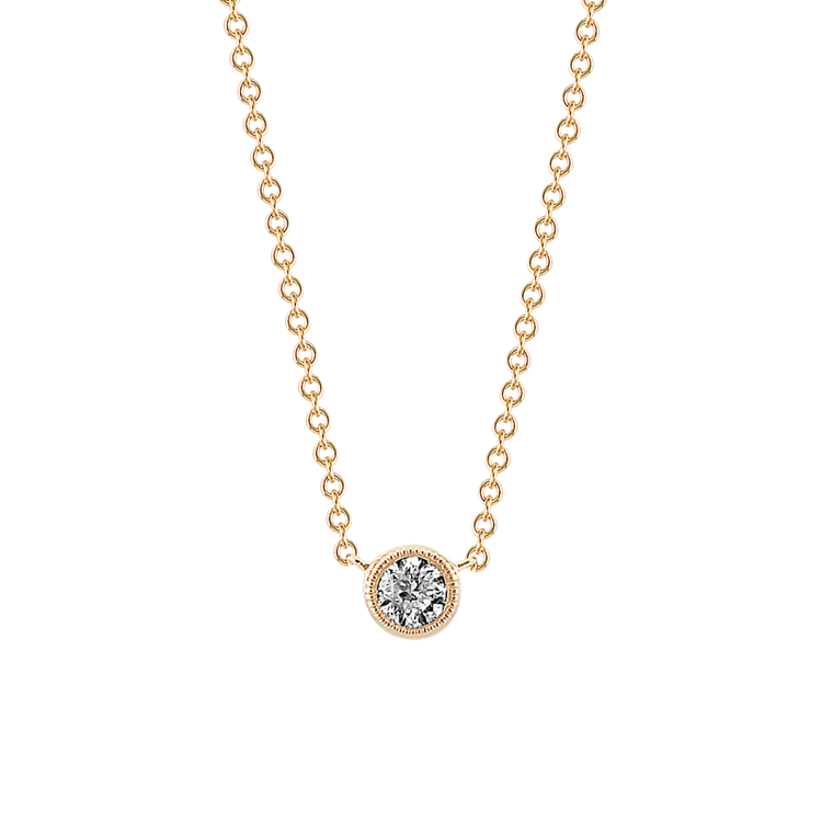 Vespera Vintage Bezel-Set Natural Diamond Necklace in 14K Yellow Gold (18 in)