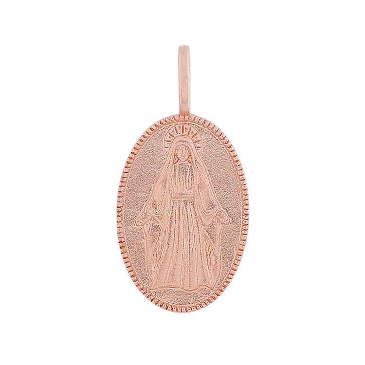 Virgin Mary Charm in 14k Rose Gold