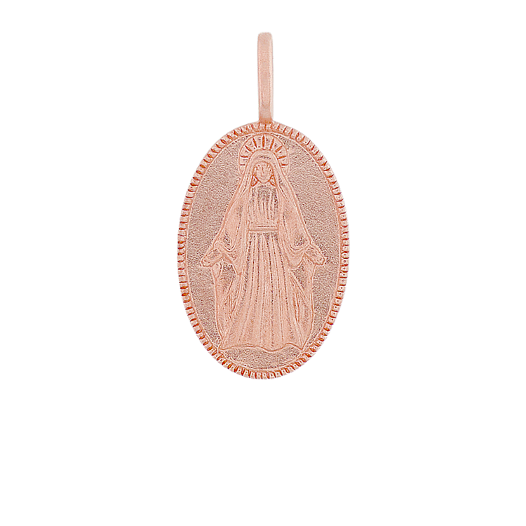Virgin Mary Charm in 14k Rose Gold