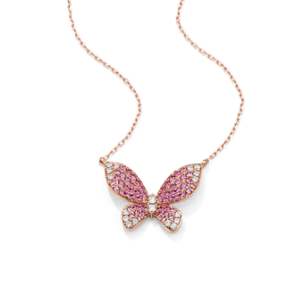 薔薇のロマッティックシェルフS ピンク W40D20H50cmマニーイマン好き向 Mini Mosaic Pink Sapphire & Diamond Flower Pendant | Shane Co.