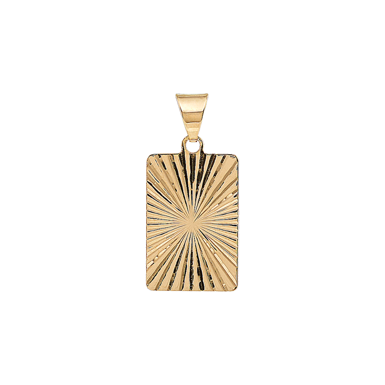 Fluted Charm in 14K Yellow Gold