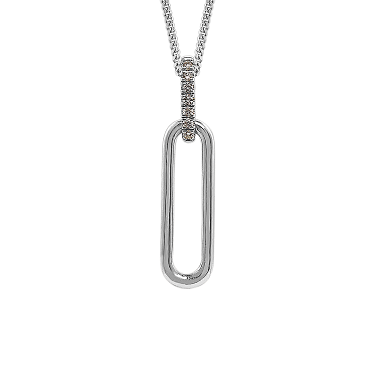 Era Natural Diamond Link Necklace in Sterling Silver (22 in)