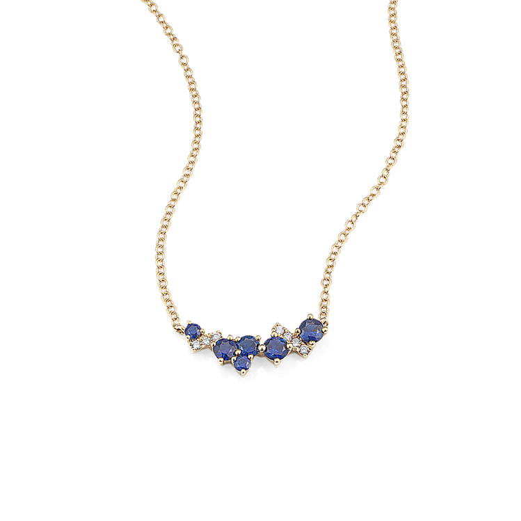 Sapphire necklaces gold top