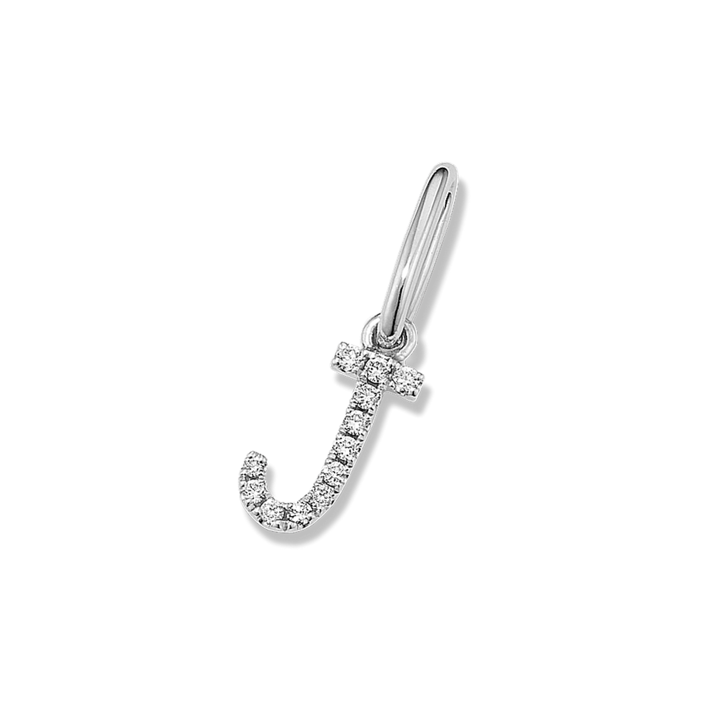 Antiqued Finish Sterling Silver Letter J Disk Charm