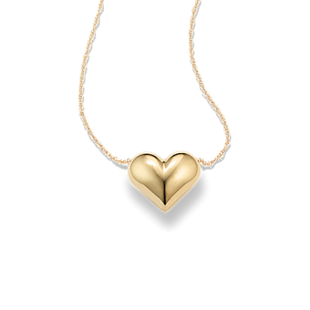 14K White Gold Puffy Heart Necklace | Shane Co. 14K White Gold Puffy Heart Necklace | Shane Co.