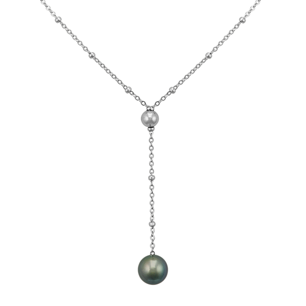 10mm Tahitian Cultured Pearl Necklace in Sterling Silver (18 in)