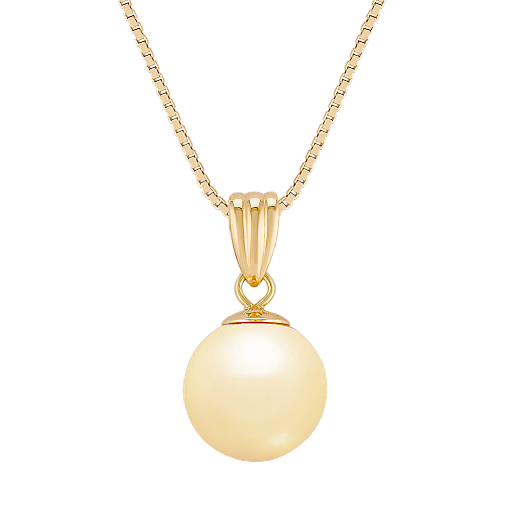 10mm Golden South Sea Cultured Pearl Pendant (18 in)
