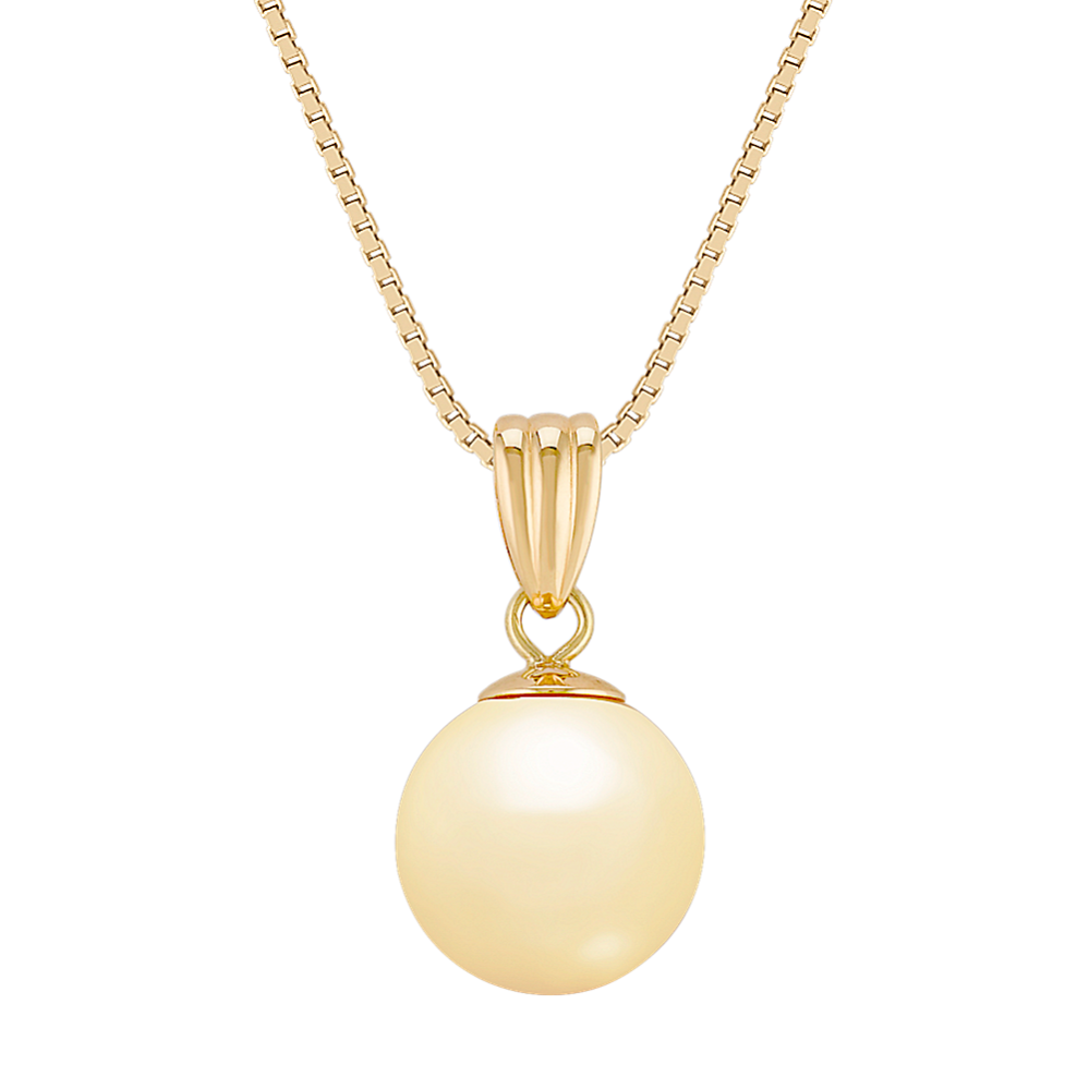 10mm Golden South Sea Cultured Pearl Pendant (18'')