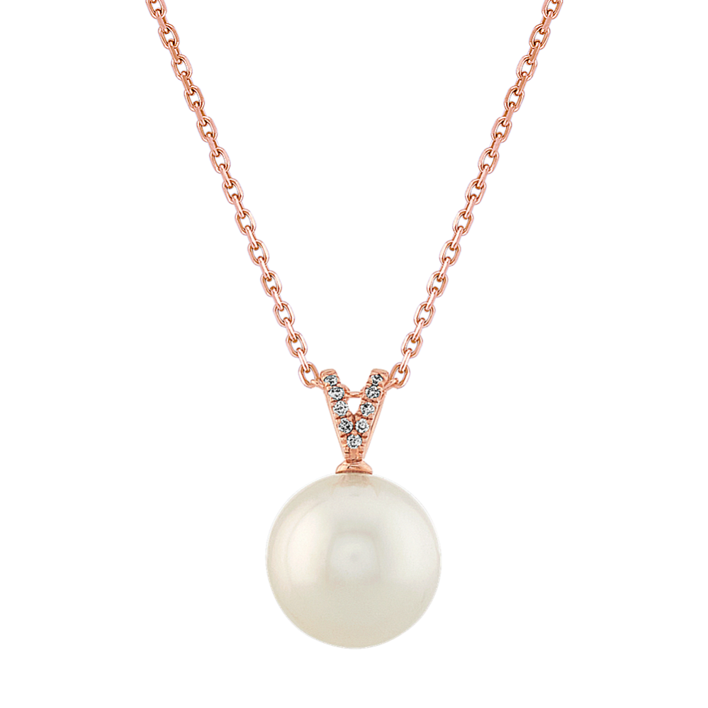 10mm South Sea Pearl Necklace in 14K Rose Gold (22'')
