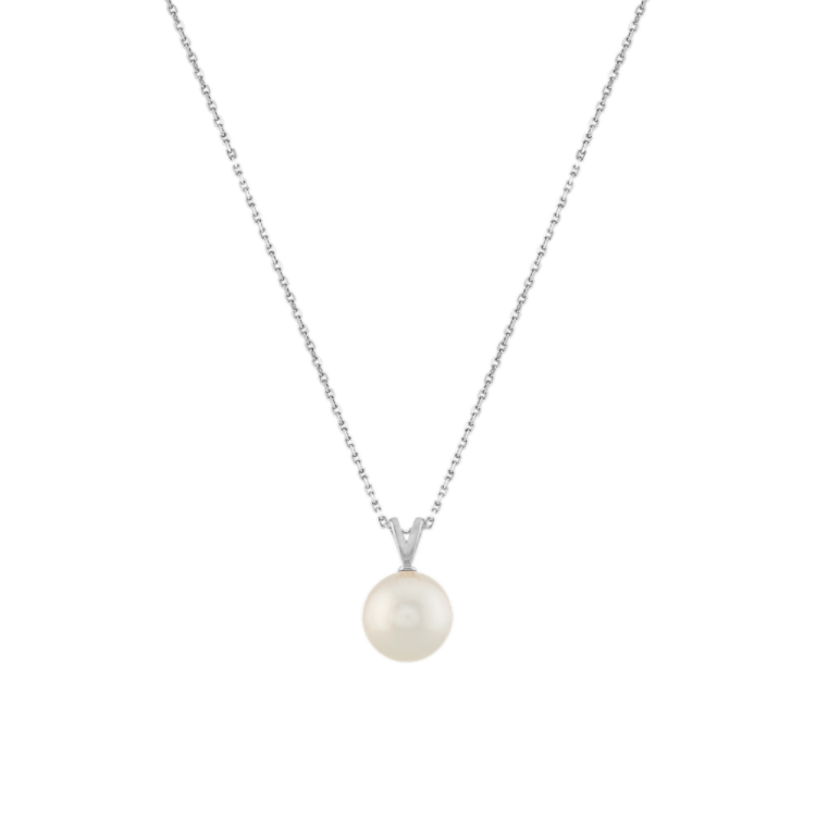 10mm South Sea Pearl Necklace in 14K White Gold (22 in)