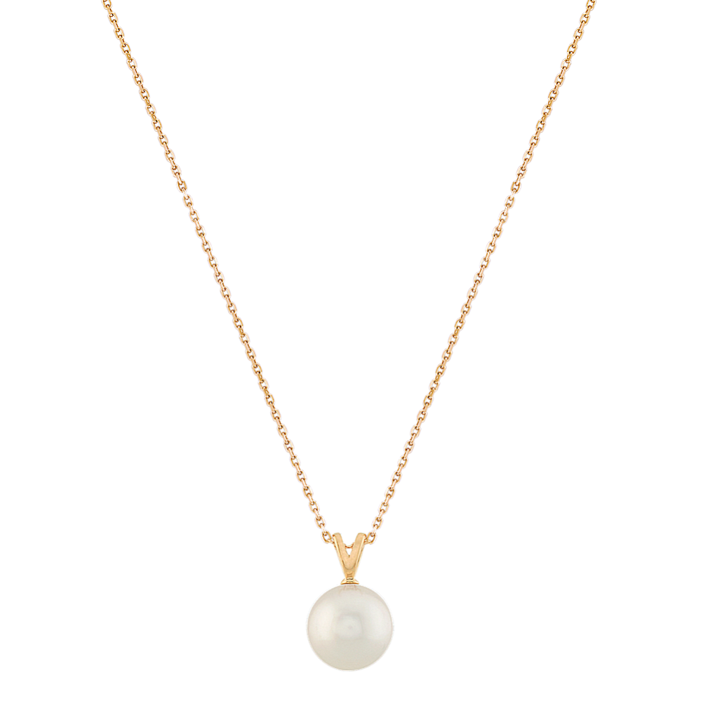 10mm South Sea Pearl Necklace in 14K Yellow Gold (22 in) | Shane Co.
