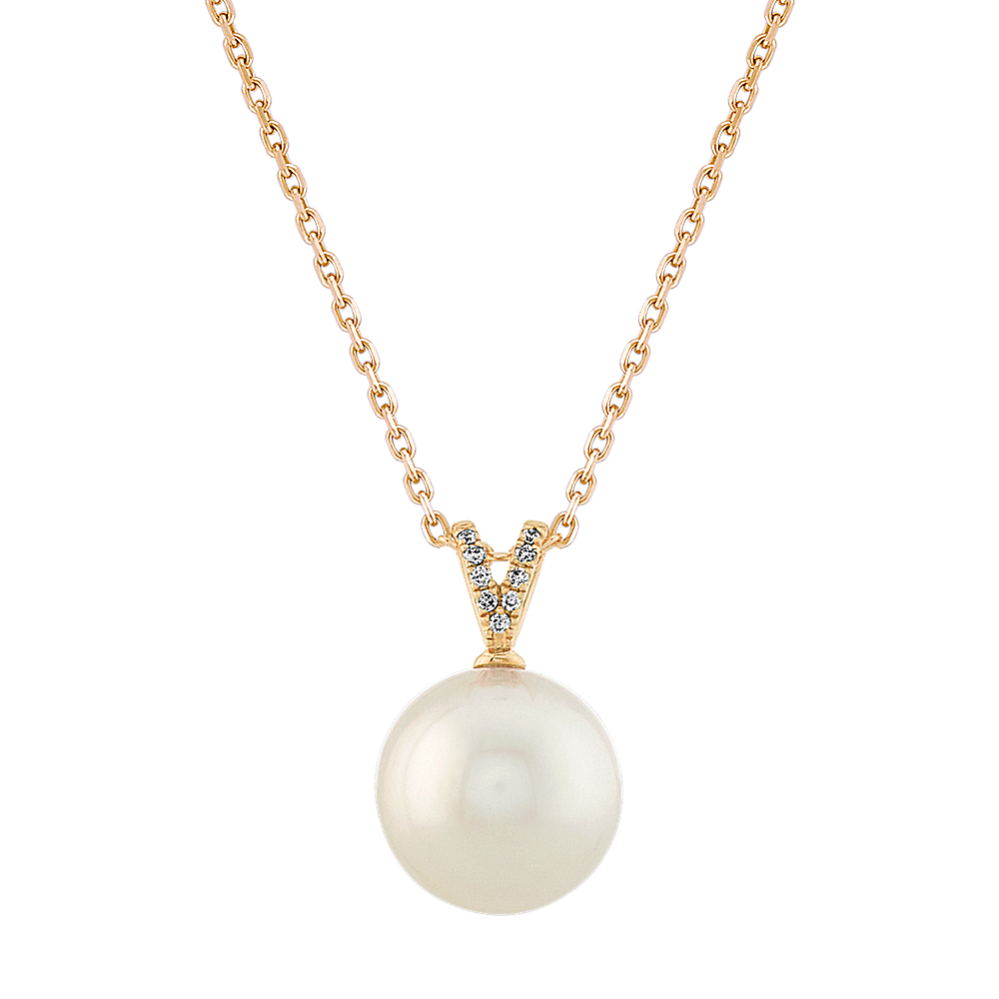 10mm South Sea Pearl Necklace in 14K Yellow Gold (22 in)