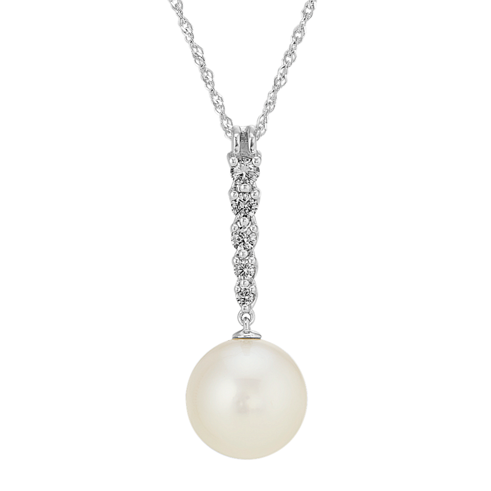 11mm South Sea Cultured Pearl and Diamond Pendant (20'')