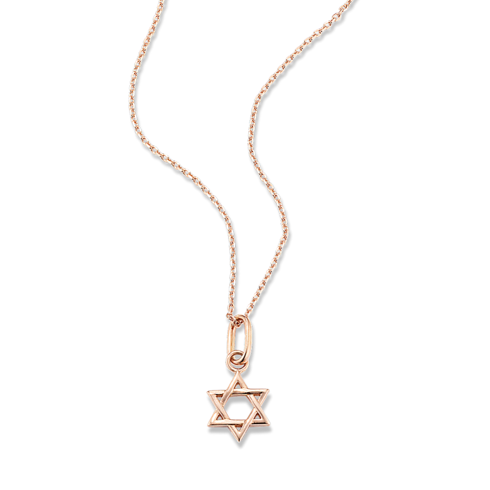 14K Rose Gold Star of David Pendant