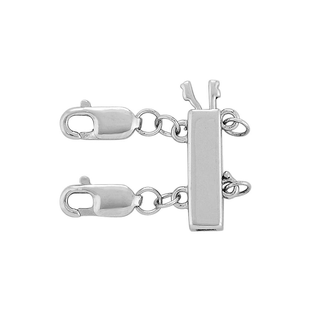 14K White Gold Two-Necklace Layering Clasp