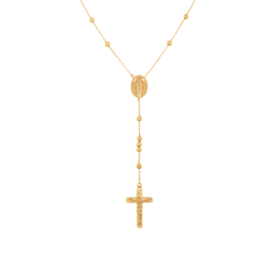 14K Yellow Gold Rosary with Crucifix