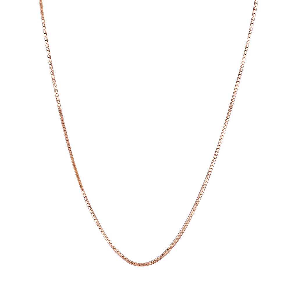 22in 14K Rose Gold Box Chain (1mm)