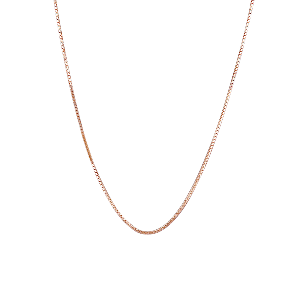 14k Rose Gold Adjustable Box Chain (22 in)