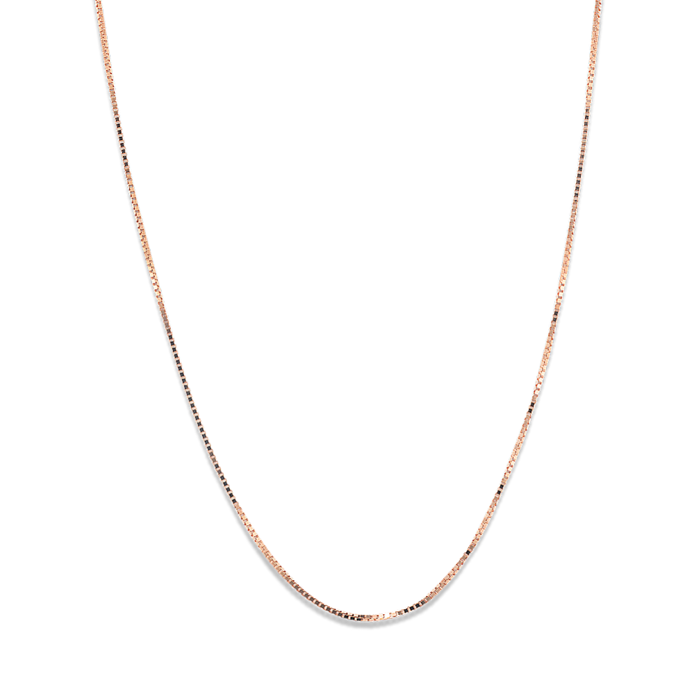 22'' 14K Rose Gold Box Chain (0.8mm)