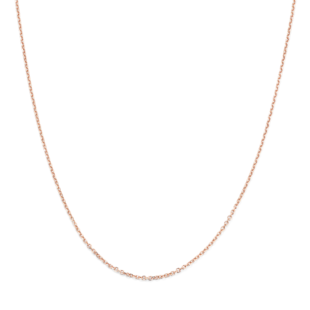 20'' 14k Rose Gold Diamond-Cut Cable Chain (1mm)