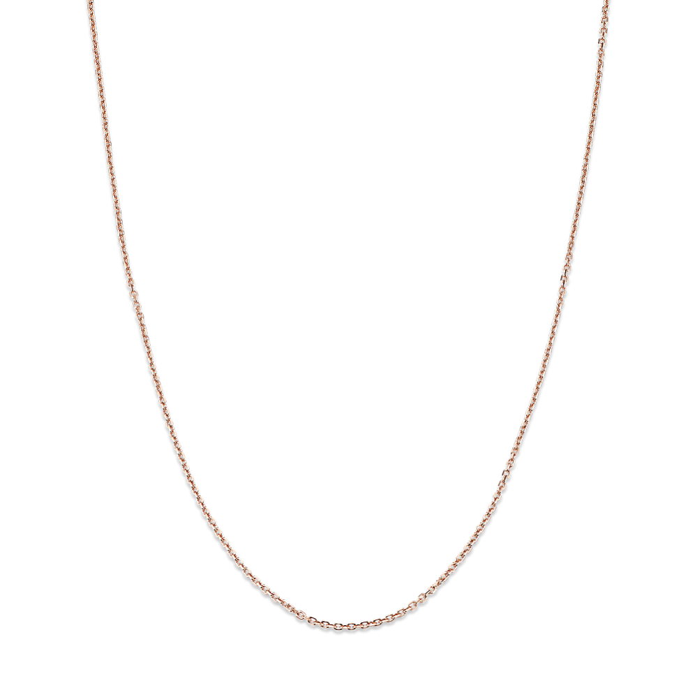 30'' 14k Rose Gold Diamond-Cut Cable Chain (1mm)