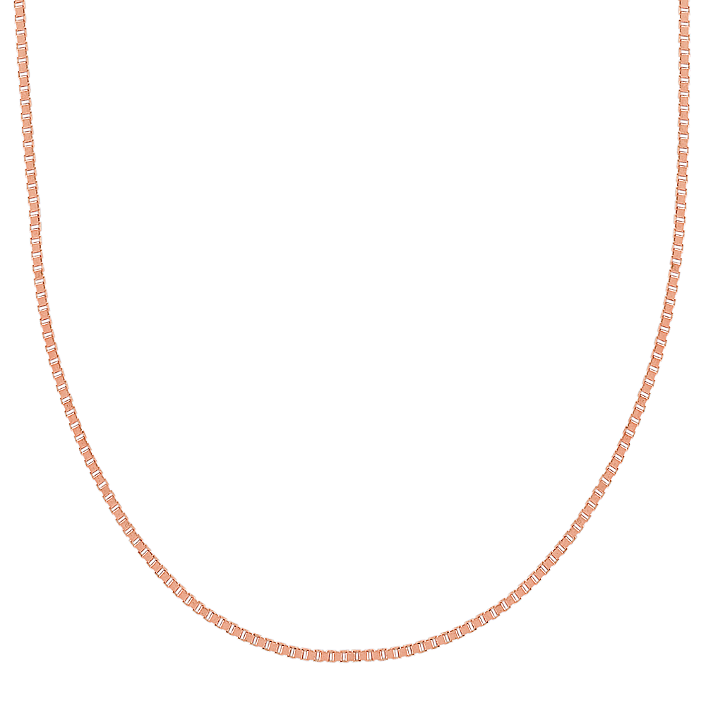 18in 14K Rose Gold Box Chain (0.6mm)